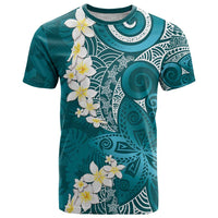 Cyan Polynesian Tribal Frangipani Tropical Vibe T Shirt