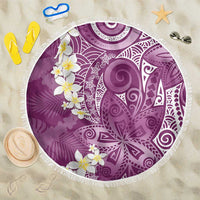 Pink Polynesian Tribal Frangipani Tropical Vibe Beach Blanket