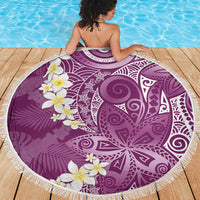 Pink Polynesian Tribal Frangipani Tropical Vibe Beach Blanket