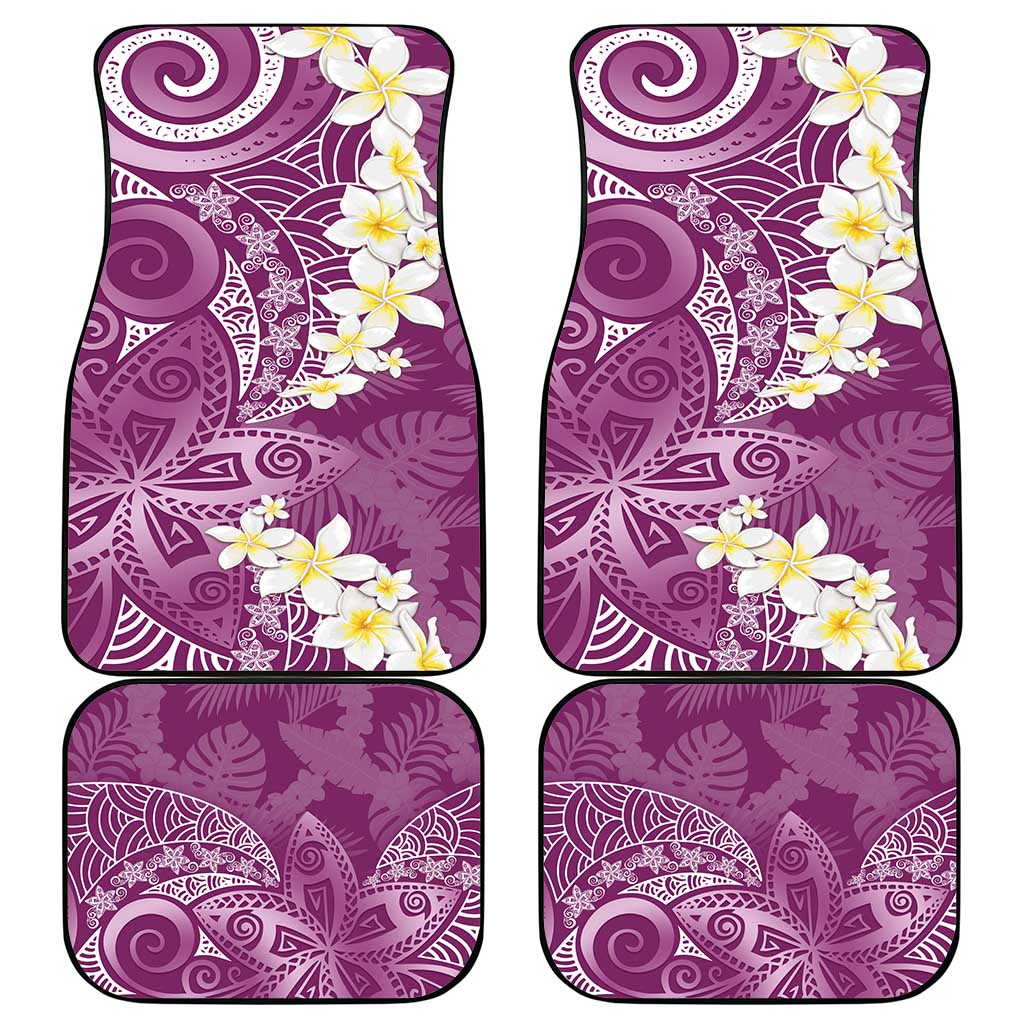 Pink Polynesian Tribal Frangipani Tropical Vibe Car Mats