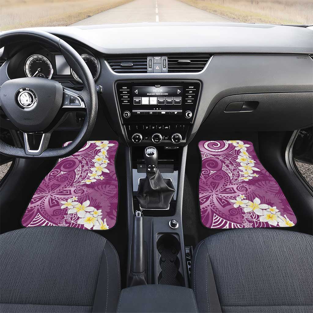 Pink Polynesian Tribal Frangipani Tropical Vibe Car Mats