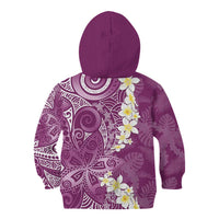 Pink Polynesian Tribal Frangipani Tropical Vibe Kid Hoodie