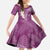 Pink Polynesian Tribal Frangipani Tropical Vibe Kid Short Sleeve Dress