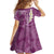 Pink Polynesian Tribal Frangipani Tropical Vibe Kid Short Sleeve Dress