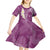 Pink Polynesian Tribal Frangipani Tropical Vibe Kid Short Sleeve Dress
