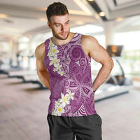 Pink Polynesian Tribal Frangipani Tropical Vibe Men Tank Top