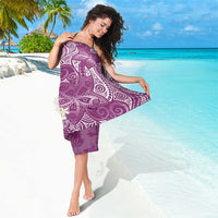 Pink Polynesian Tribal Frangipani Tropical Vibe Sarong