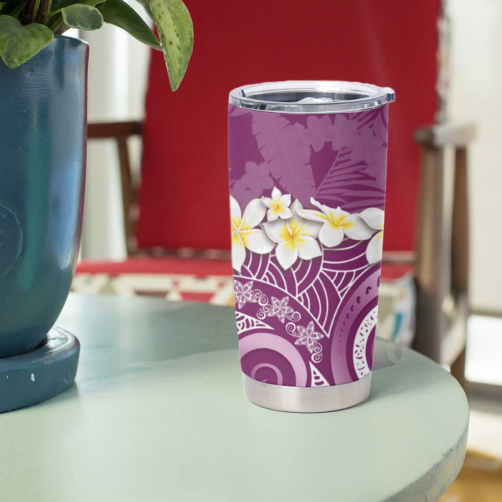 Pink Polynesian Tribal Frangipani Tropical Vibe Tumbler Cup