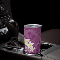 Pink Polynesian Tribal Frangipani Tropical Vibe Tumbler Cup