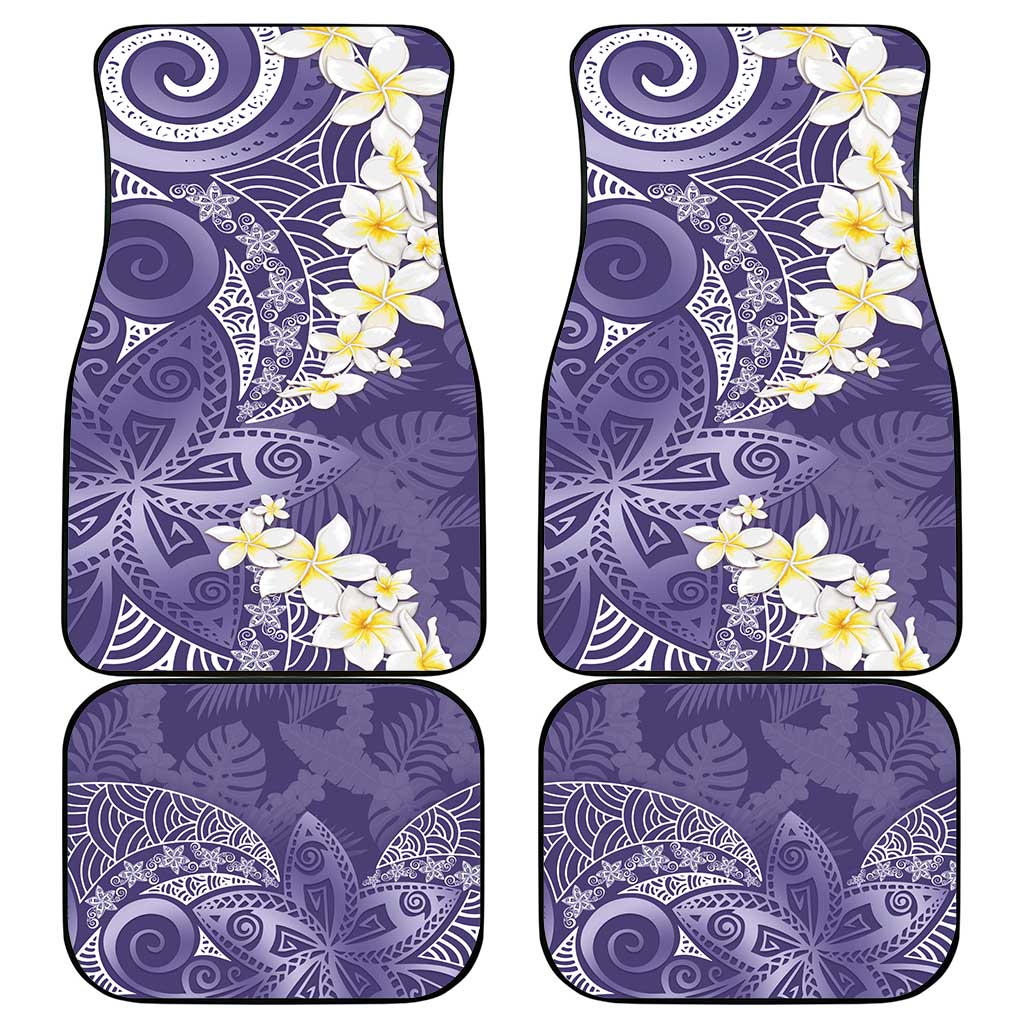 Violet Polynesian Tribal Frangipani Tropical Vibe Car Mats