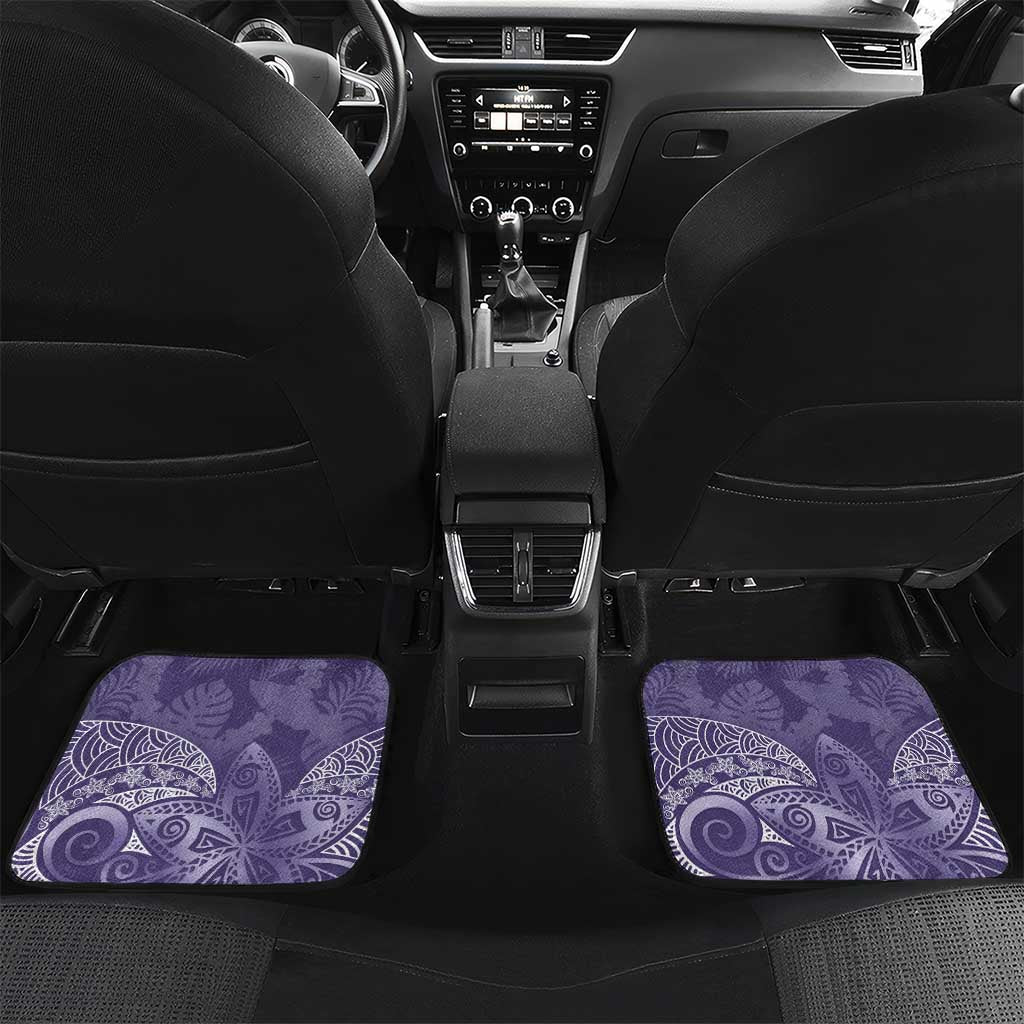 Violet Polynesian Tribal Frangipani Tropical Vibe Car Mats