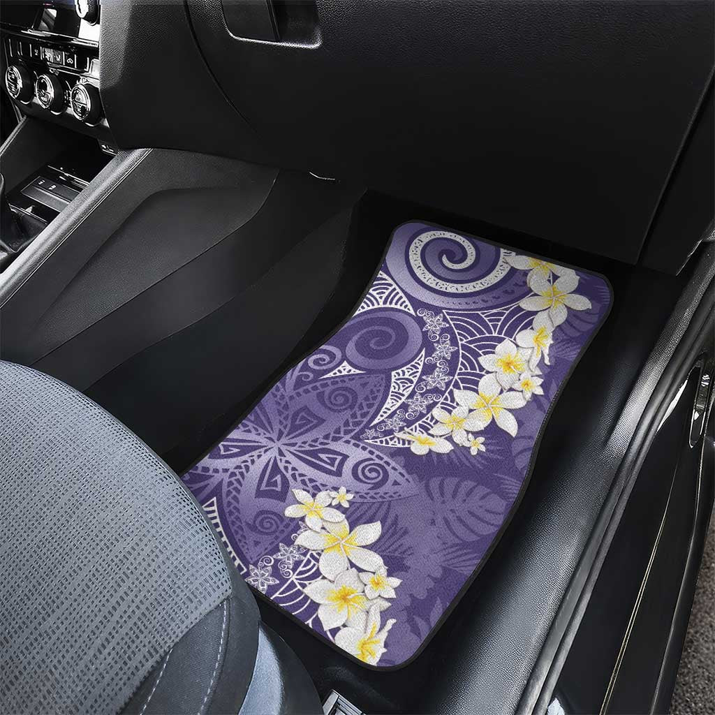 Violet Polynesian Tribal Frangipani Tropical Vibe Car Mats