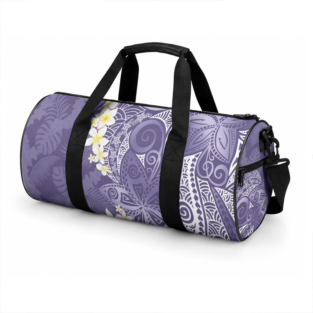 Violet Polynesian Tribal Frangipani Tropical Vibe Duffle Bag LT14 - Polynesian Pride
