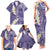 Violet Polynesian Tribal Frangipani Tropical Vibe Family Matching Tank Maxi Dress and Hawaiian Shirt