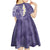 Violet Polynesian Tribal Frangipani Tropical Vibe Kid Short Sleeve Dress