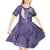 Violet Polynesian Tribal Frangipani Tropical Vibe Kid Short Sleeve Dress
