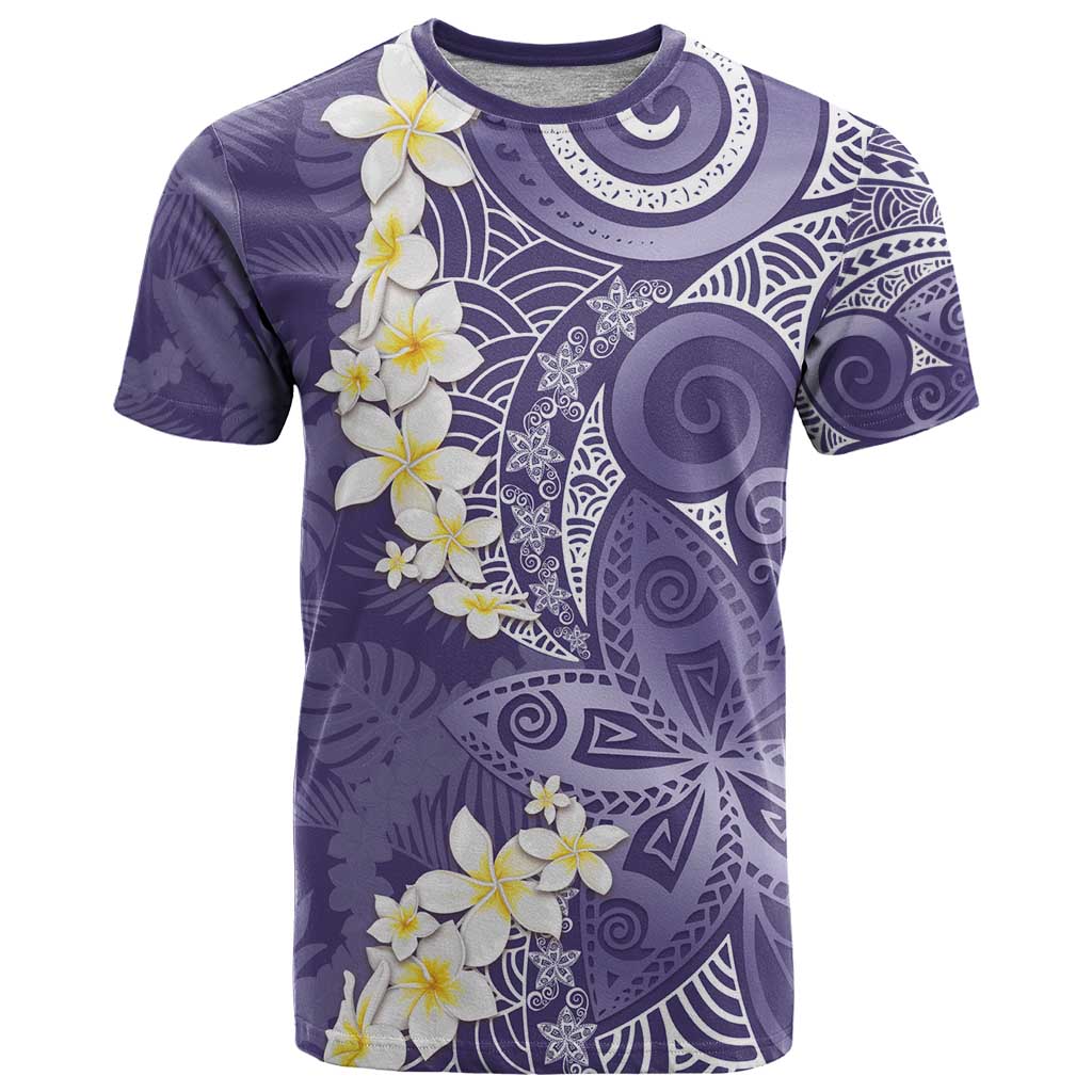 Violet Polynesian Tribal Frangipani Tropical Vibe T Shirt