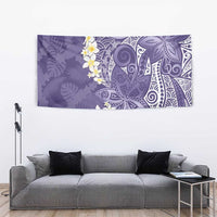 Violet Polynesian Tribal Frangipani Tropical Vibe Tapestry