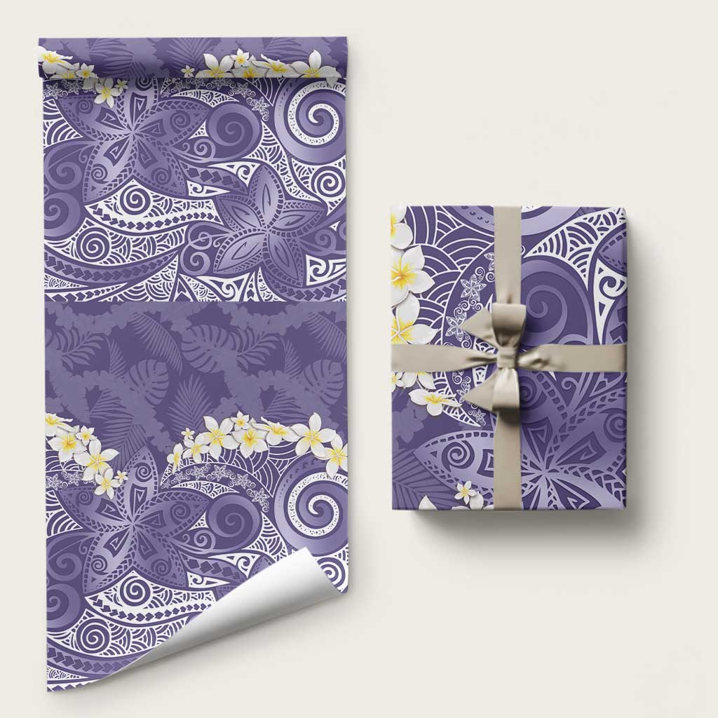 Violet Polynesian Tribal Frangipani Tropical Vibe Wrapping Paper - Polynesian Pride