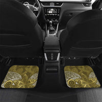 Gold Polynesian Tribal Frangipani Tropical Vibe Car Mats