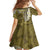Gold Polynesian Tribal Frangipani Tropical Vibe Family Matching Mermaid Dress and Hawaiian Shirt
