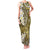 Gold Polynesian Tribal Frangipani Tropical Vibe Family Matching Tank Maxi Dress and Hawaiian Shirt