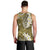 Gold Polynesian Tribal Frangipani Tropical Vibe Men Tank Top
