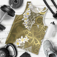 Gold Polynesian Tribal Frangipani Tropical Vibe Men Tank Top