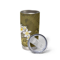 Gold Polynesian Tribal Frangipani Tropical Vibe Tumbler Cup