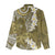 Gold Polynesian Tribal Frangipani Tropical Vibe Women Casual Shirt