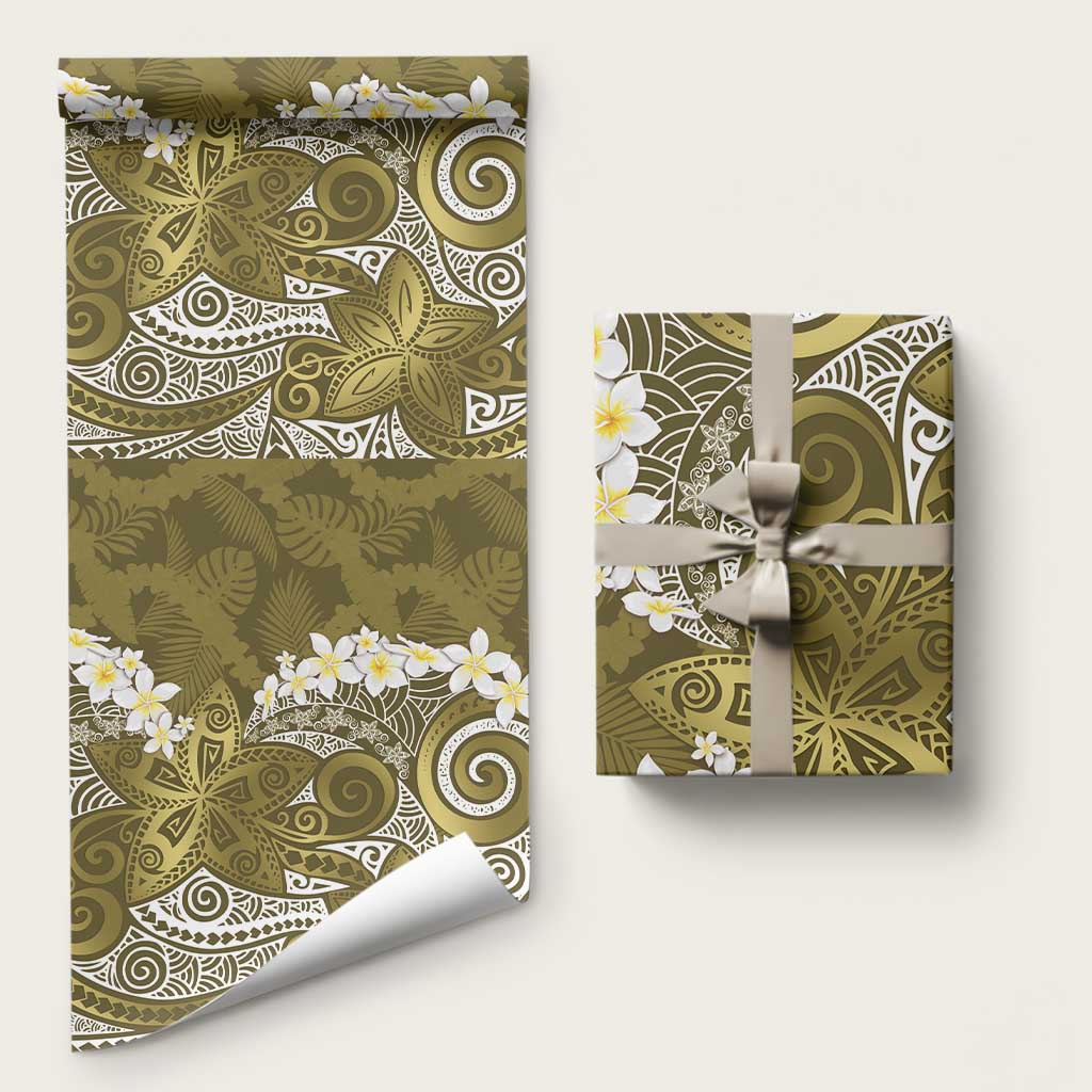 Gold Polynesian Tribal Frangipani Tropical Vibe Wrapping Paper - Polynesian Pride