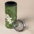 Green Polynesian Tribal Frangipani Tropical Vibe 4 in 1 Can Cooler Tumbler