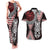 Red Aotearoa Niho Taniwha Couples Matching Tank Maxi Dress and Hawaiian Shirt Maori Mythology Tooth - Taniko Motifs