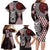 Red Aotearoa Niho Taniwha Family Matching Long Sleeve Bodycon Dress and Hawaiian Shirt Maori Mythology Tooth - Taniko Motifs