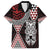 Red Aotearoa Niho Taniwha Family Matching Off Shoulder Maxi Dress and Hawaiian Shirt Maori Mythology Tooth - Taniko Motifs