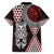 Red Aotearoa Niho Taniwha Family Matching Off Shoulder Maxi Dress and Hawaiian Shirt Maori Mythology Tooth - Taniko Motifs