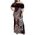 Red Aotearoa Niho Taniwha Family Matching Off Shoulder Maxi Dress and Hawaiian Shirt Maori Mythology Tooth - Taniko Motifs