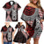 Red Aotearoa Niho Taniwha Family Matching Off Shoulder Short Dress and Hawaiian Shirt Maori Mythology Tooth - Taniko Motifs