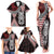 Red Aotearoa Niho Taniwha Family Matching Tank Maxi Dress and Hawaiian Shirt Maori Mythology Tooth - Taniko Motifs