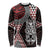 Red Aotearoa Niho Taniwha Long Sleeve Shirt Maori Mythology Tooth - Taniko Motifs