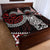 Red Aotearoa Niho Taniwha Quilt Bed Set Maori Mythology Tooth - Taniko Motifs