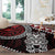 Red Aotearoa Niho Taniwha Round Carpet Maori Mythology Tooth - Taniko Motifs