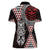 Red Aotearoa Niho Taniwha Women Polo Shirt Maori Mythology Tooth - Taniko Motifs