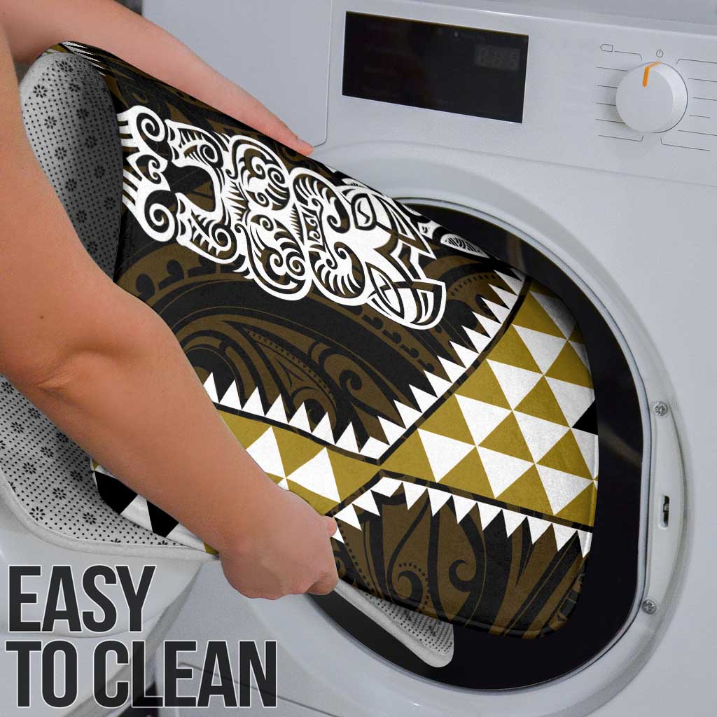 Yellow Aotearoa Niho Taniwha Bathroom Set Maori Mythology Tooth - Taniko Motifs - Polynesian Pride