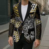 Yellow Aotearoa Niho Taniwha Blazer Maori Mythology Tooth - Taniko Motifs - Polynesian Pride