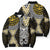 Yellow Aotearoa Niho Taniwha Bomber Puffer Jacket Maori Mythology Tooth - Taniko Motifs - Polynesian Pride