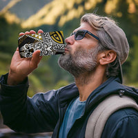 Yellow Aotearoa Niho Taniwha 4 in 1 Can Cooler Tumbler Maori Mythology Tooth - Taniko Motifs