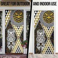 Yellow Aotearoa Niho Taniwha Door Cover Maori Mythology Tooth - Taniko Motifs - Polynesian Pride