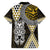 Yellow Aotearoa Niho Taniwha Family Matching Long Sleeve Bodycon Dress and Hawaiian Shirt Maori Mythology Tooth - Taniko Motifs