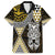 Yellow Aotearoa Niho Taniwha Family Matching Puletasi and Hawaiian Shirt Maori Mythology Tooth - Taniko Motifs